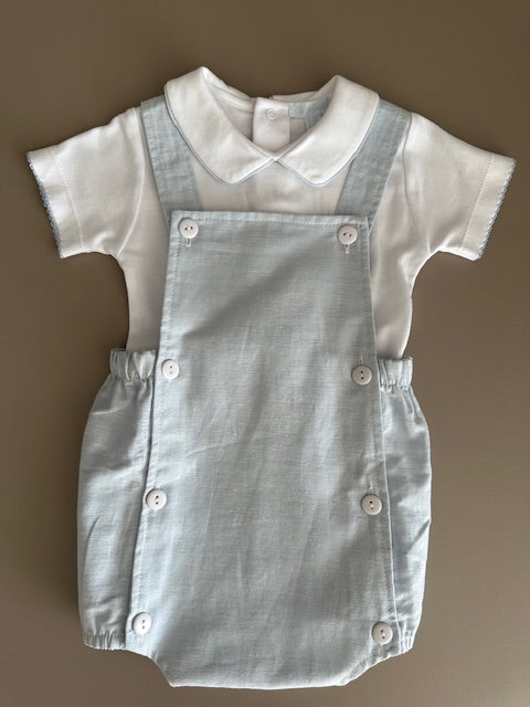 Bombachon Lino Celeste  Little boats bg bodysuit  